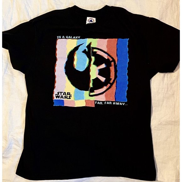 Star Wars In A Galaxy Far Away Unisex Kids M Black T Shirt By Delta - Picture 2 of 4